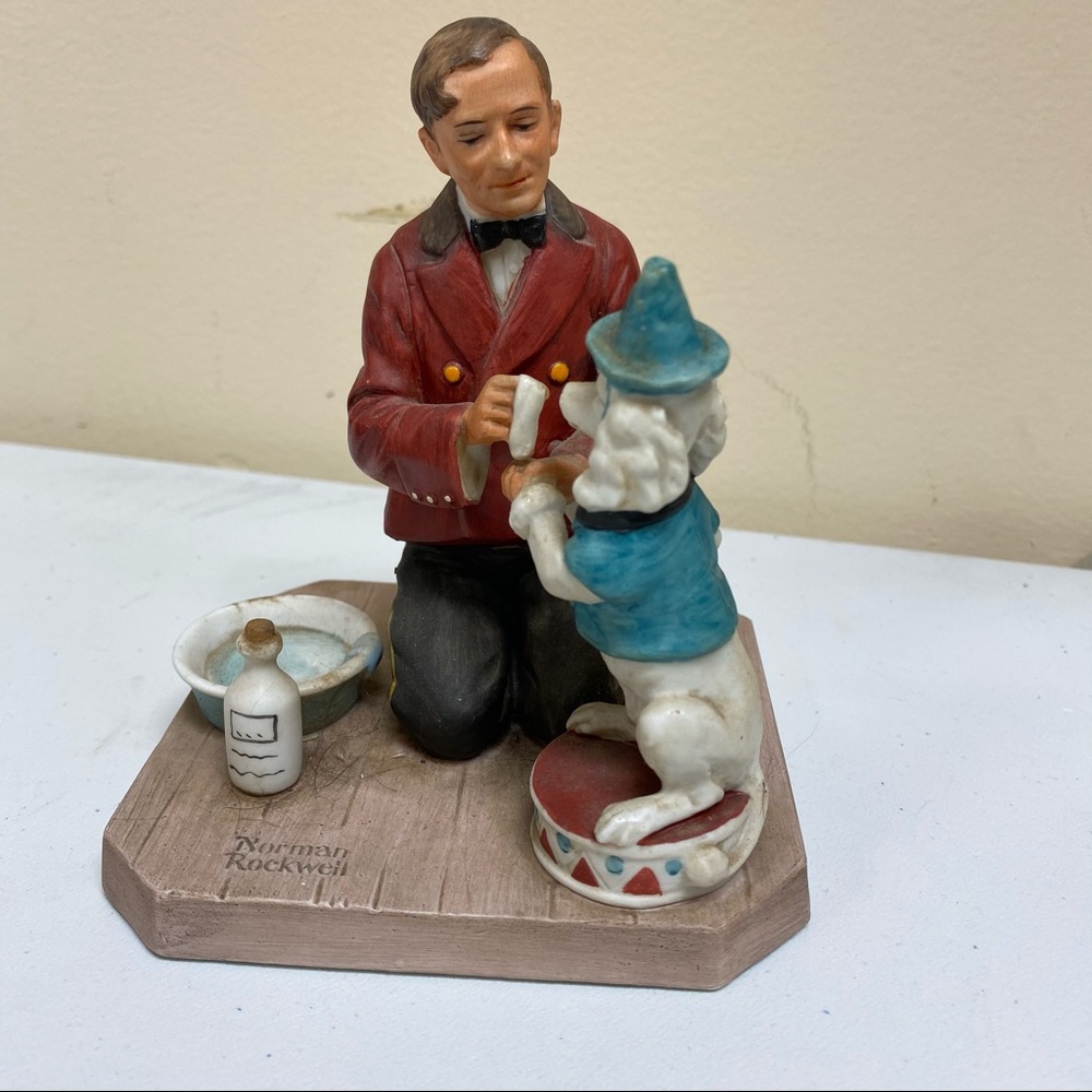 Norman Rockwell 1981 “While the Audience Waits” Hand-painted Figure